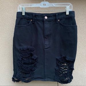 PISTOLA Distresses Siren High Waist Skirt Black